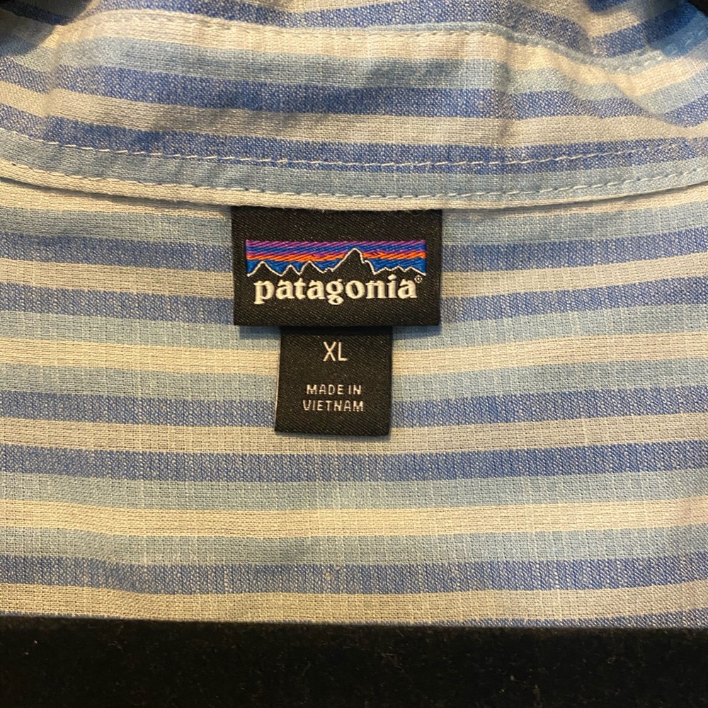 Patagonia Lightweight A/C Button Up Shirt Goodtimes Steam Blue Size XL - Picture 5 of 8